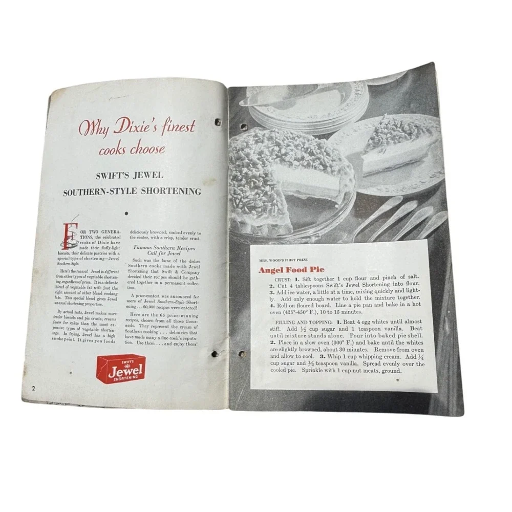 Swift's Jewel Shortening 65 Prize‎ Recipes From The South Vintage Cookbook